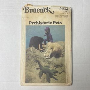 Butterick 5632 Pattern UNCUT 1970s Vintage Prehistoric Pets Tyrannosaurus